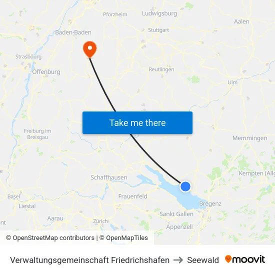 Verwaltungsgemeinschaft Friedrichshafen to Seewald map