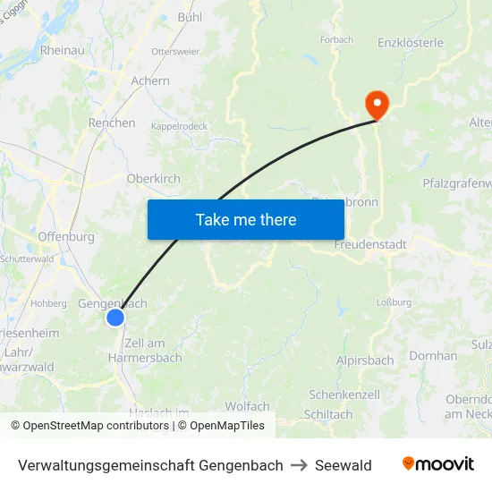 Verwaltungsgemeinschaft Gengenbach to Seewald map