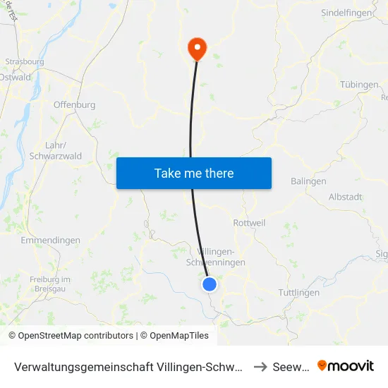 Verwaltungsgemeinschaft Villingen-Schwenningen to Seewald map