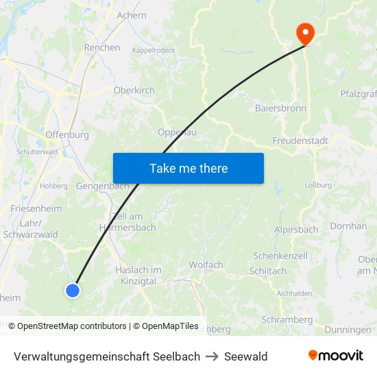 Verwaltungsgemeinschaft Seelbach to Seewald map