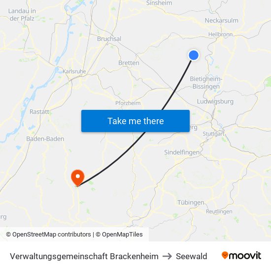 Verwaltungsgemeinschaft Brackenheim to Seewald map