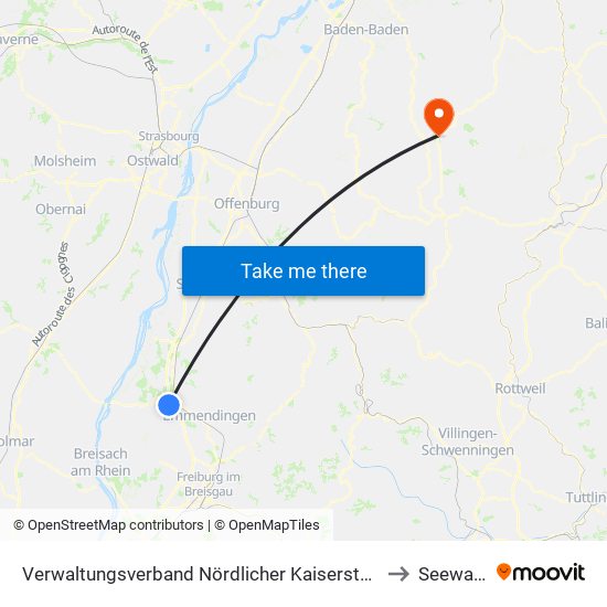 Verwaltungsverband Nördlicher Kaiserstuhl to Seewald map