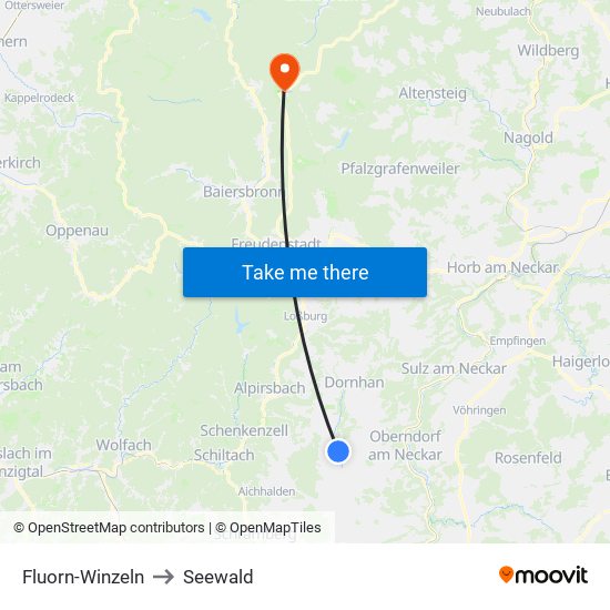 Fluorn-Winzeln to Seewald map