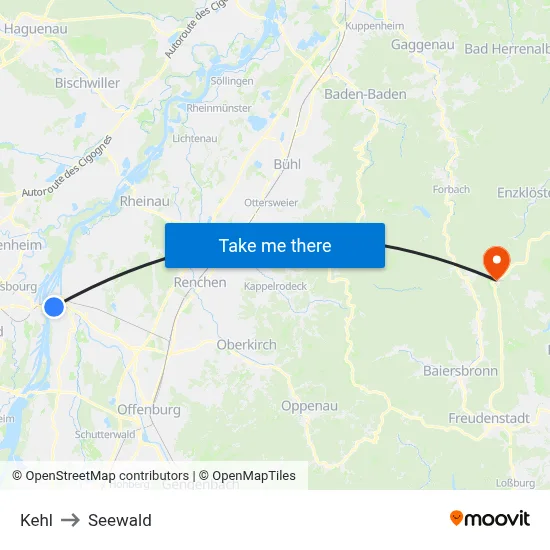 Kehl to Seewald map