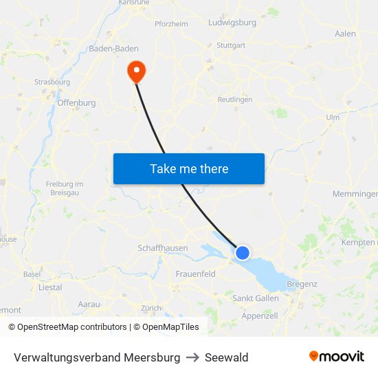 Verwaltungsverband Meersburg to Seewald map