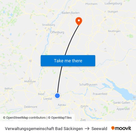 Verwaltungsgemeinschaft Bad Säckingen to Seewald map