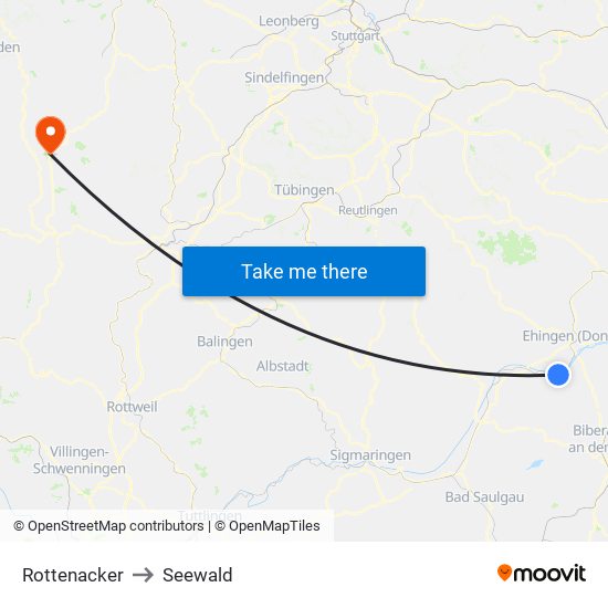 Rottenacker to Seewald map