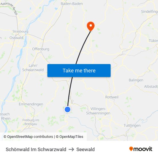 Schönwald Im Schwarzwald to Seewald map