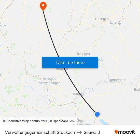 Verwaltungsgemeinschaft Stockach to Seewald map