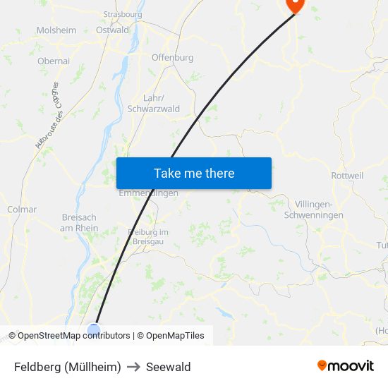 Feldberg (Müllheim) to Seewald map