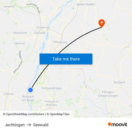 Jechtingen to Seewald map