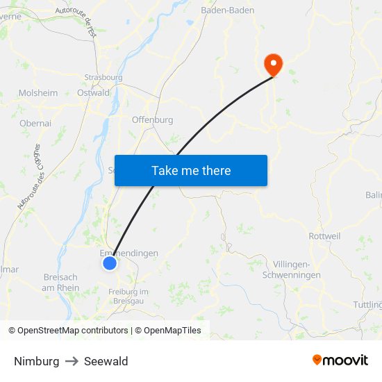 Nimburg to Seewald map