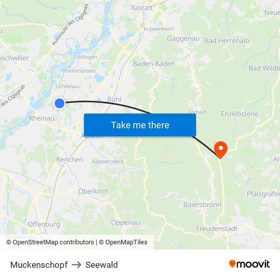 Muckenschopf to Seewald map