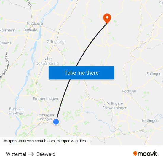 Wittental to Seewald map