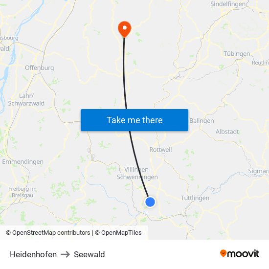 Heidenhofen to Seewald map