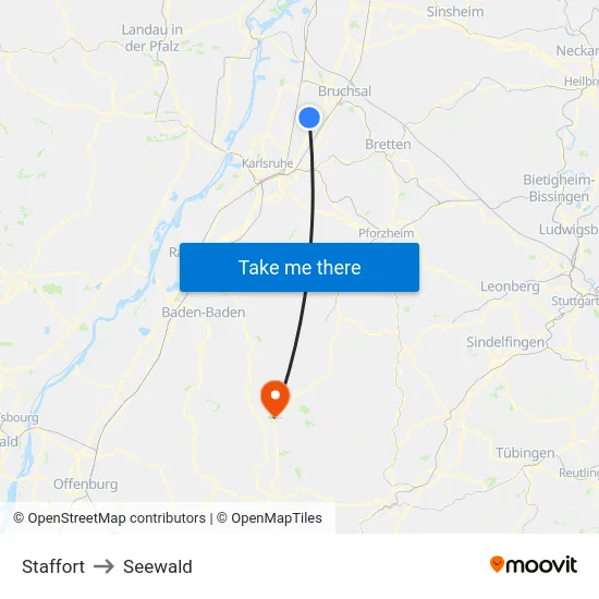 Staffort to Seewald map
