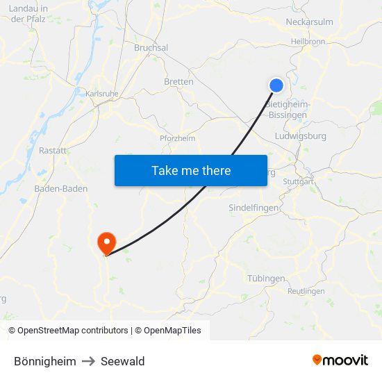 Bönnigheim to Seewald map