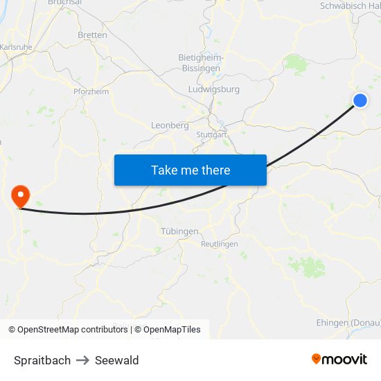 Spraitbach to Seewald map