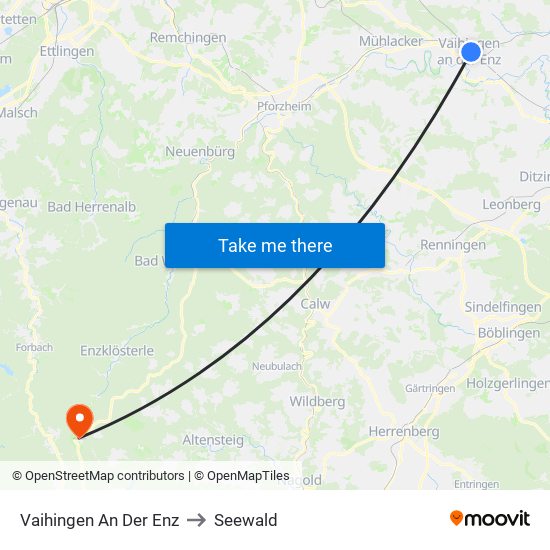 Vaihingen An Der Enz to Seewald map