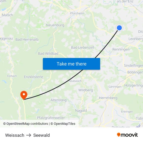 Weissach to Seewald map