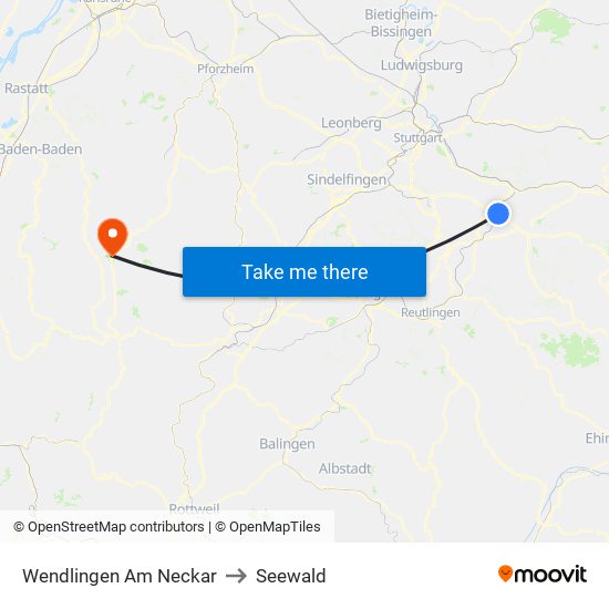 Wendlingen Am Neckar to Seewald map