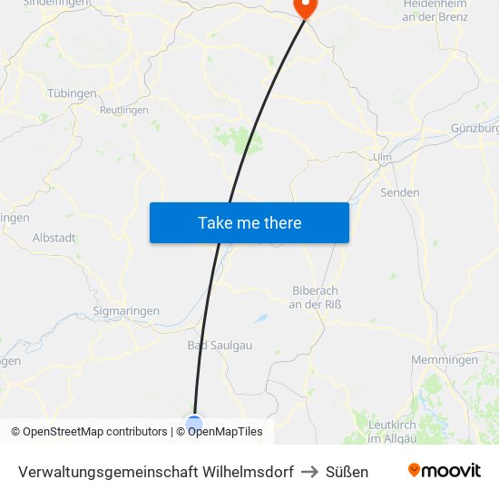 Verwaltungsgemeinschaft Wilhelmsdorf to Süßen map