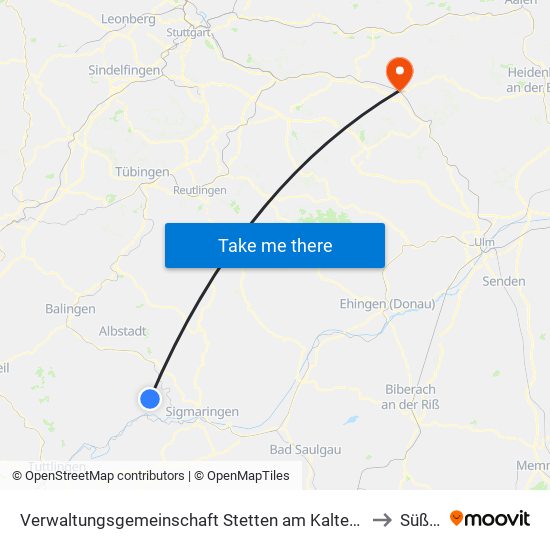 Verwaltungsgemeinschaft Stetten am Kalten Markt to Süßen map