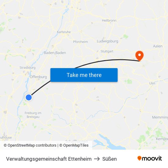 Verwaltungsgemeinschaft Ettenheim to Süßen map