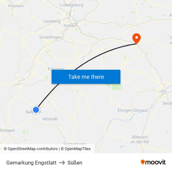 Gemarkung Engstlatt to Süßen map