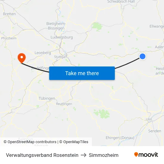Verwaltungsverband Rosenstein to Simmozheim map