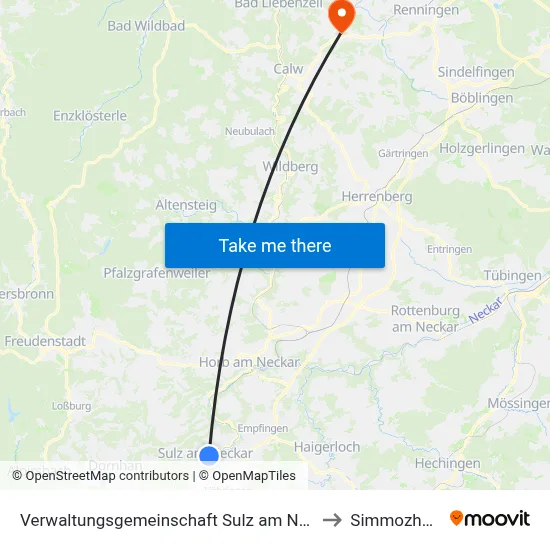Verwaltungsgemeinschaft Sulz am Neckar to Simmozheim map