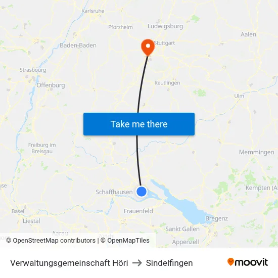 Verwaltungsgemeinschaft Höri to Sindelfingen map