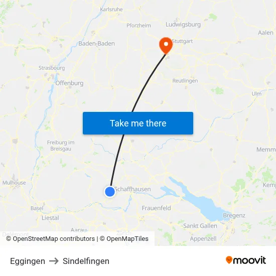 Eggingen to Sindelfingen map