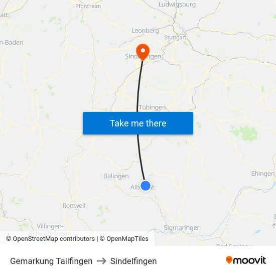 Gemarkung Tailfingen to Sindelfingen map