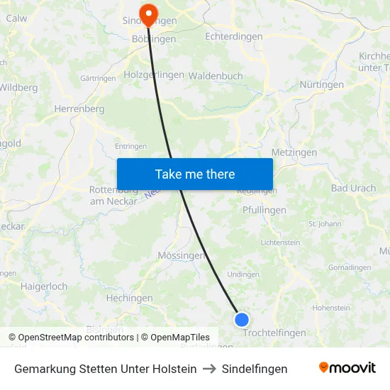Gemarkung Stetten Unter Holstein to Sindelfingen map