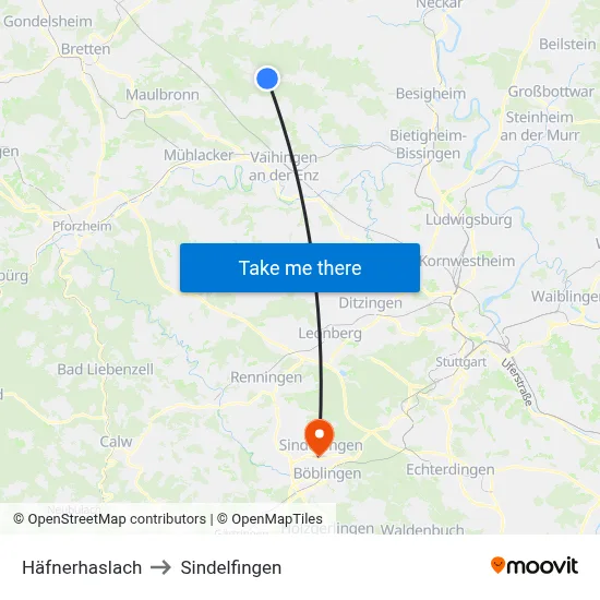 Häfnerhaslach to Sindelfingen map