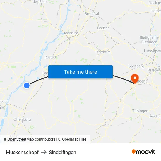 Muckenschopf to Sindelfingen map