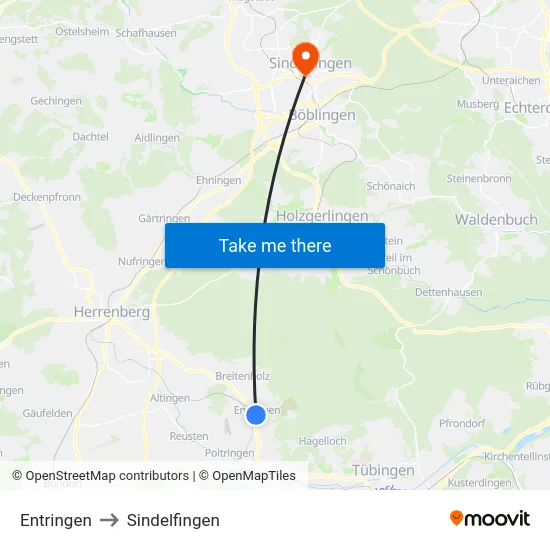 Entringen to Sindelfingen map