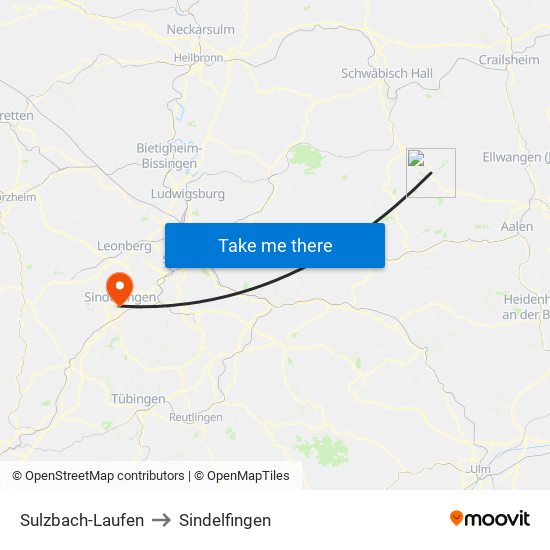 Sulzbach-Laufen to Sindelfingen map