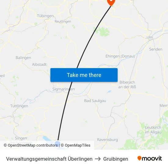 Verwaltungsgemeinschaft Überlingen to Gruibingen map