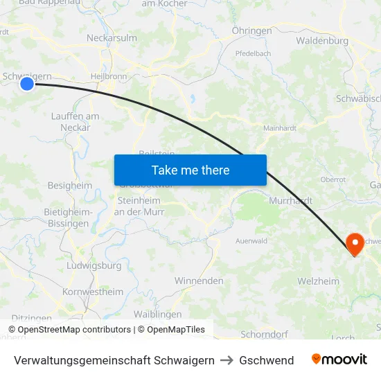 Verwaltungsgemeinschaft Schwaigern to Gschwend map