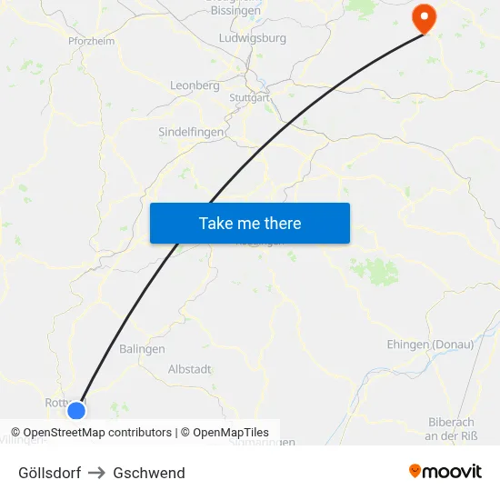 Göllsdorf to Gschwend map