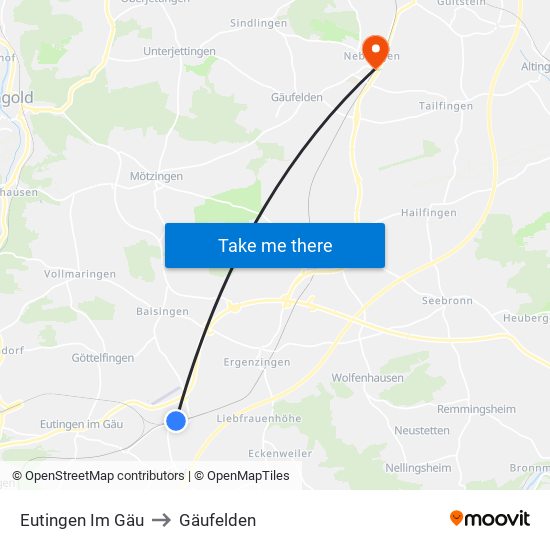 Eutingen Im Gäu to Gäufelden map