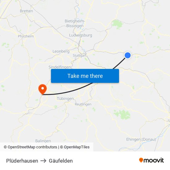 Plüderhausen to Gäufelden map