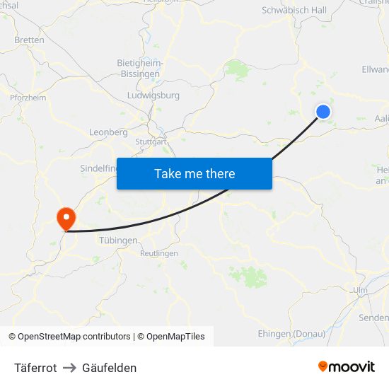 Täferrot to Gäufelden map