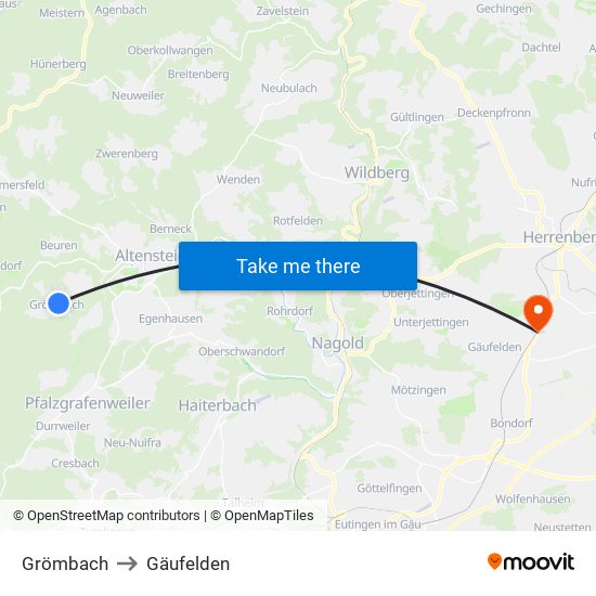 Grömbach to Gäufelden map