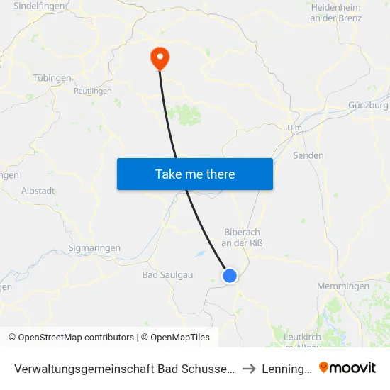 Verwaltungsgemeinschaft Bad Schussenried to Lenningen map