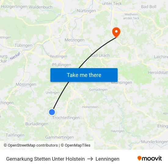 Gemarkung Stetten Unter Holstein to Lenningen map