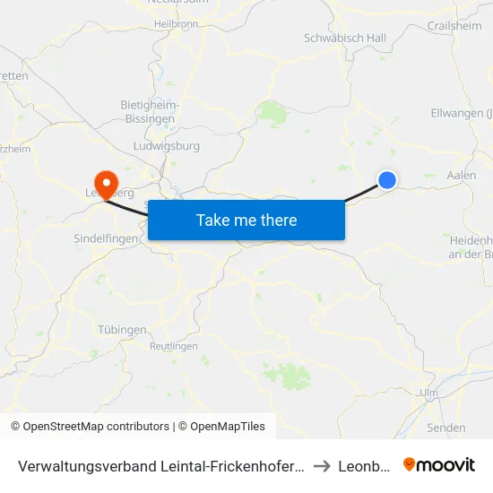 Verwaltungsverband Leintal-Frickenhofer Höhe to Leonberg map