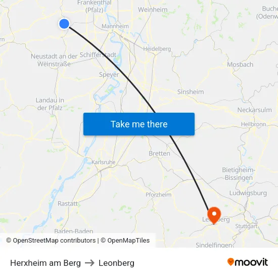 Herxheim am Berg to Leonberg map